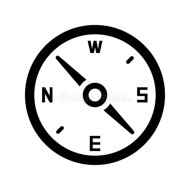 Compass, Direction, Navigation Icon. Black Vector Graphics Stock