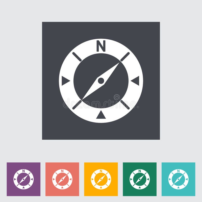 Modern Flat Icon Compass with North, South, East and West Symbol