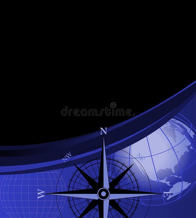 Abstract background with compass icons and globe. Abstract background with compass icons and globe