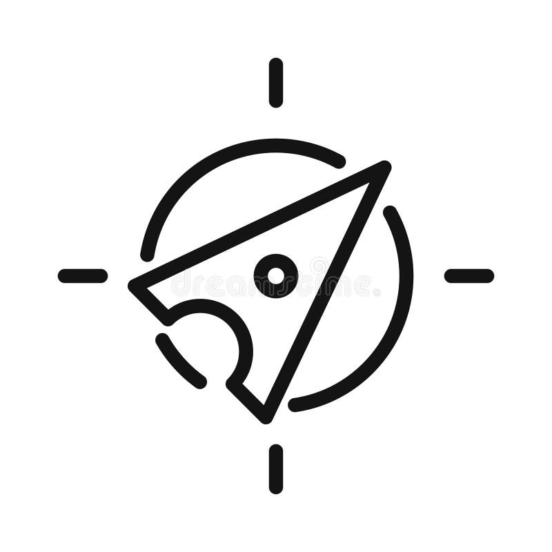 Map Location Icon Black and White Illustration Stock Vector