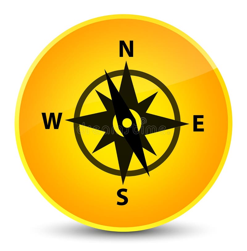 Compass Icon Elegant Yellow Round Button Stock Illustration Illustration of wind, guide 105887173
