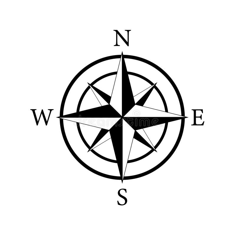 Direction Symbol On Map Compass Icon. Nautical Compass For Travel With Sign Of North, South, West,  East. Set Of Logo For Map And Navigation. Symbol Of Stock Vector -  Illustration Of North, Orientation: 215252843