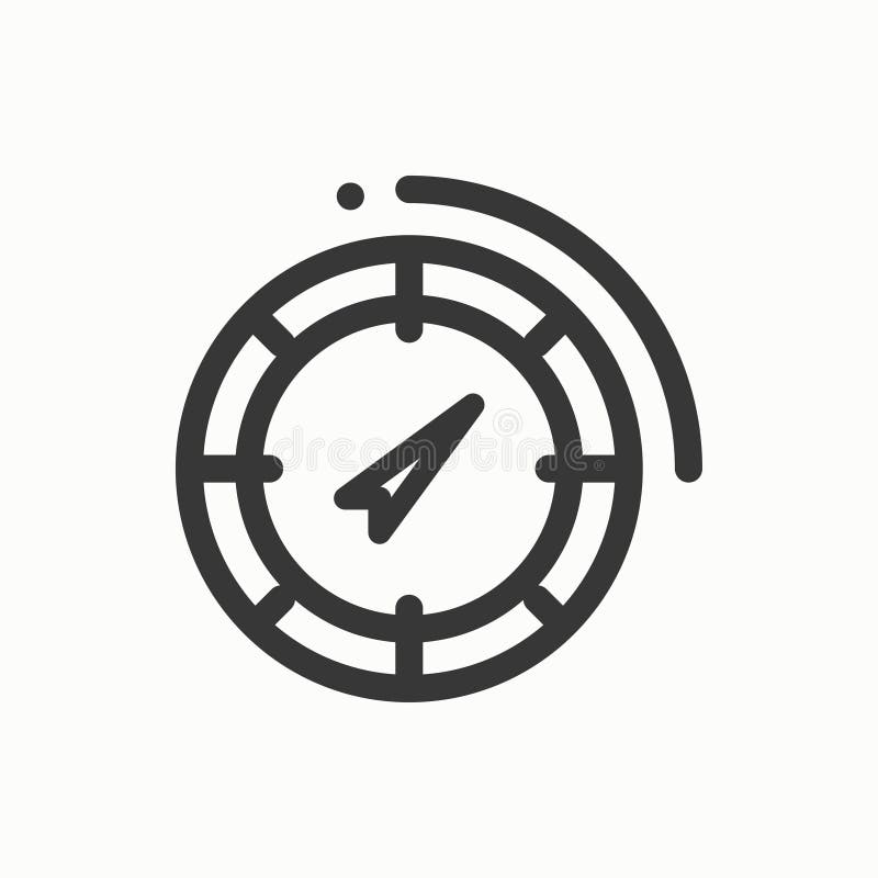 Compass line simple icon. Weather symbols. Windrose. Design element. Template for mobile app, web and widgets. Vector stock illustration