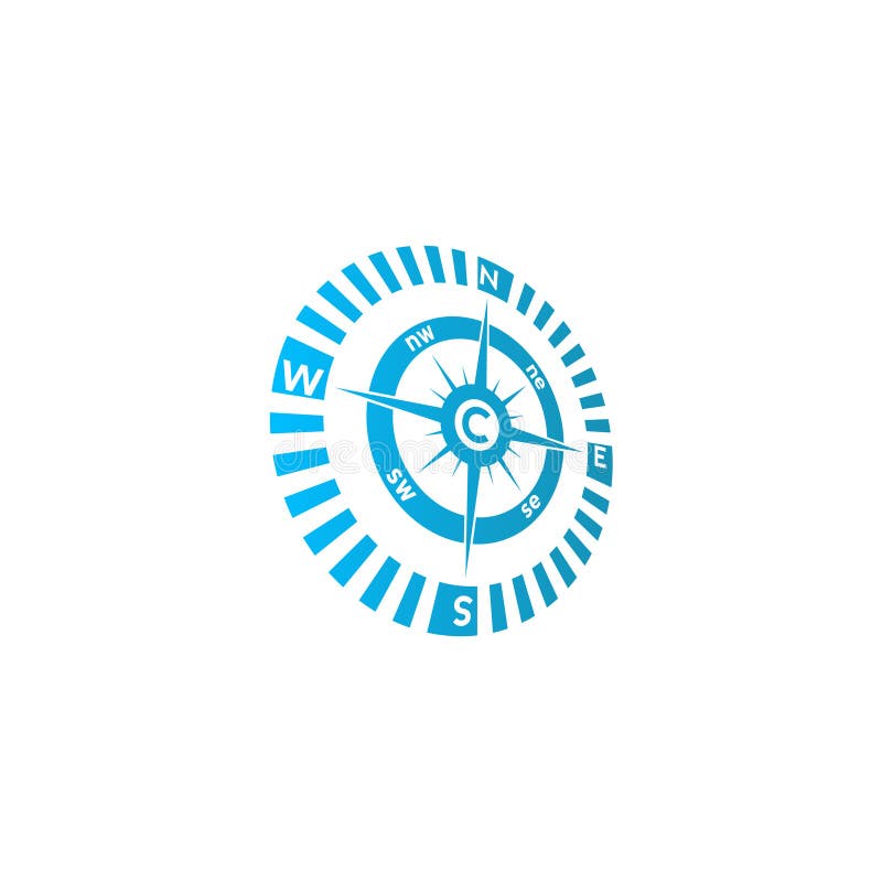 Compass Logo Design. Pointer North, South, East, West, Compass Symbol
