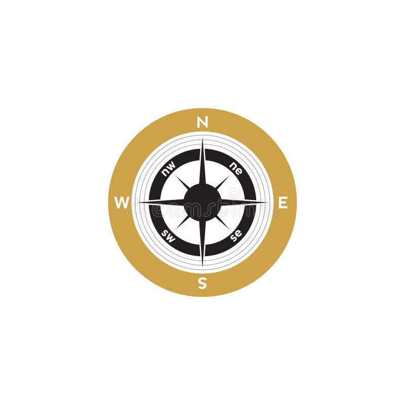 Compass Logo Design. Pointer North, South, East, West, Compass Symbol