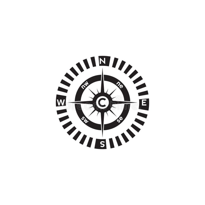 Compass Logo Design. Pointer North, South, East, West, Compass Symbol
