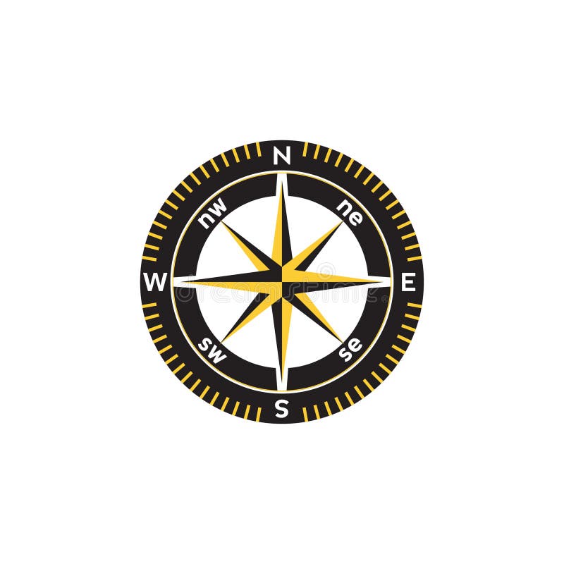 Compass Logo Design. Pointer North, South, East, West, Compass Symbol