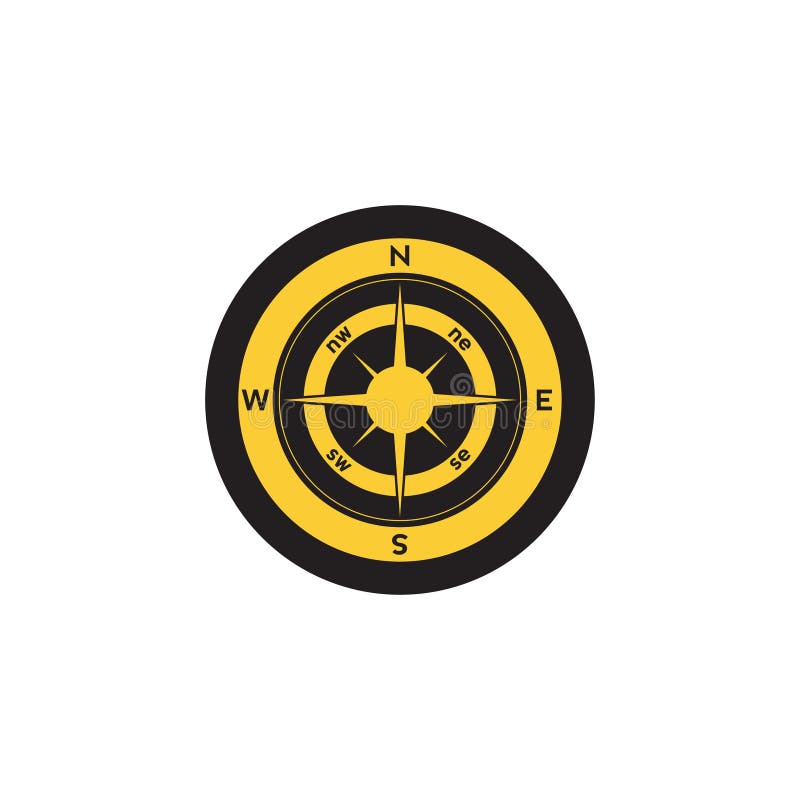 Compass Logo Design. Pointer North, South, East, West, Compass Symbol