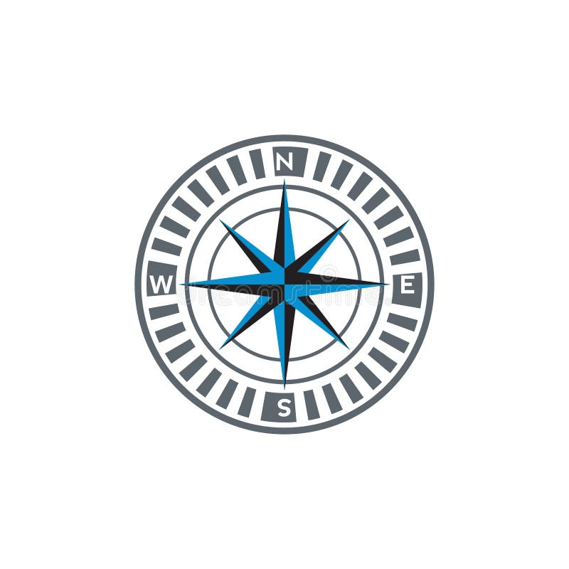 Compass Logo Design. Pointer North, South, East, West, Compass Symbol