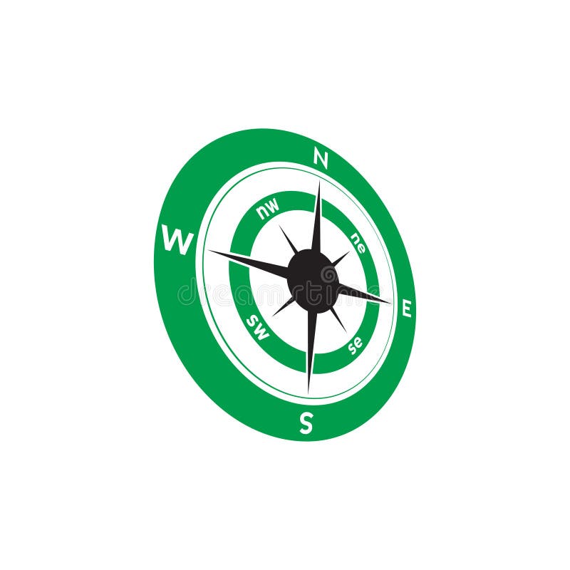 Compass Logo Design. Pointer North, South, East, West, Compass Symbol