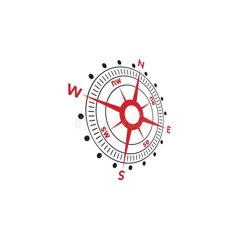 Compass Logo Design. Pointer North, South, East, West, Compass Symbol