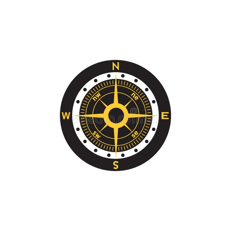 Compass Logo Design. Pointer North, South, East, West, Compass Symbol. Direction Sign. Vector