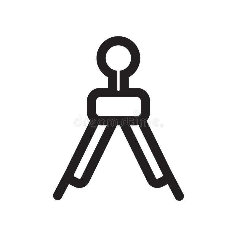 Compass mathematics tool for drawing circles icon vector sign and symbol isolated on white background, Compass mathematics tool vector illustration