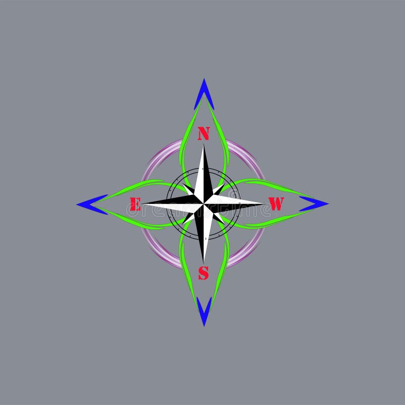 Compass navigation logo vector image vector illustration