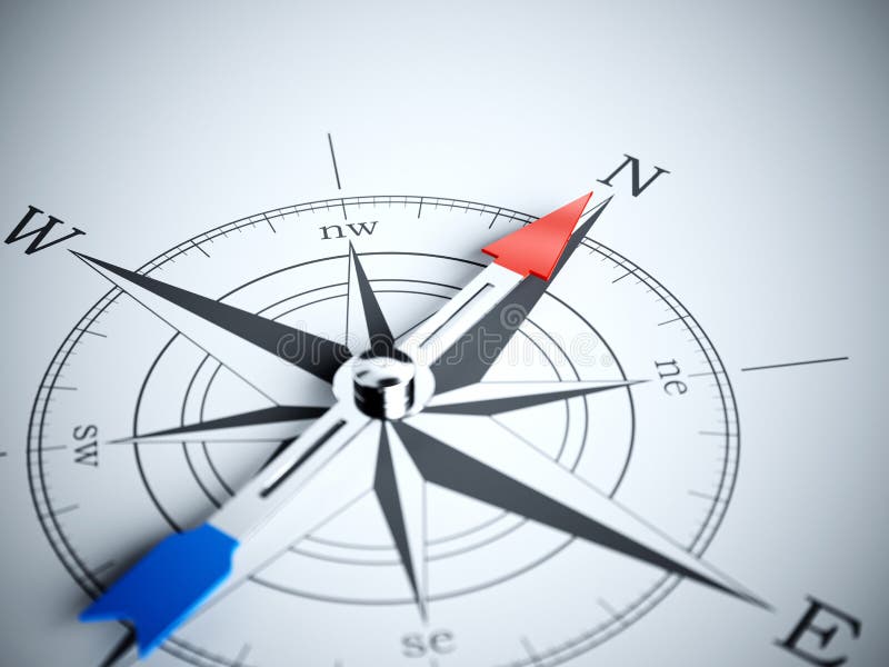 Compass Pointing the North Direction Stock Illustration - Illustration