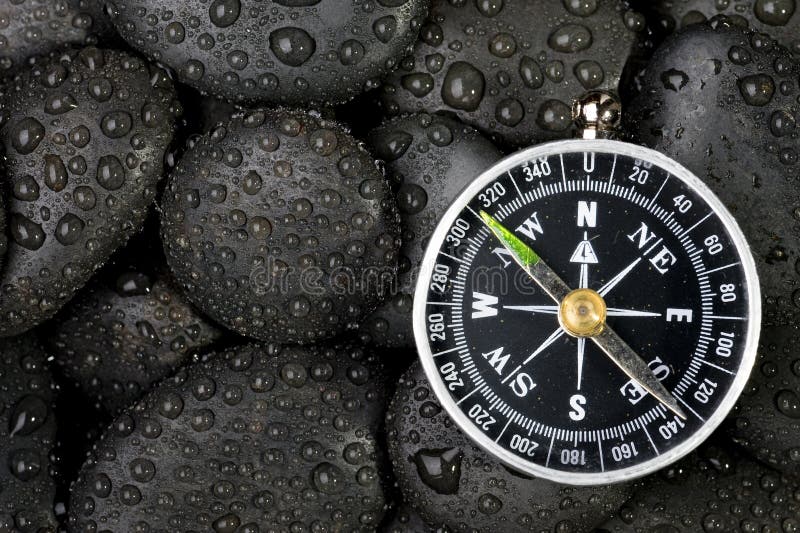 Compass with rock