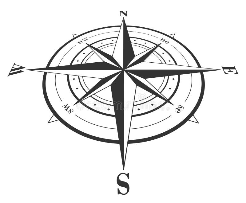 Compass rose isolated on white. vector illustration