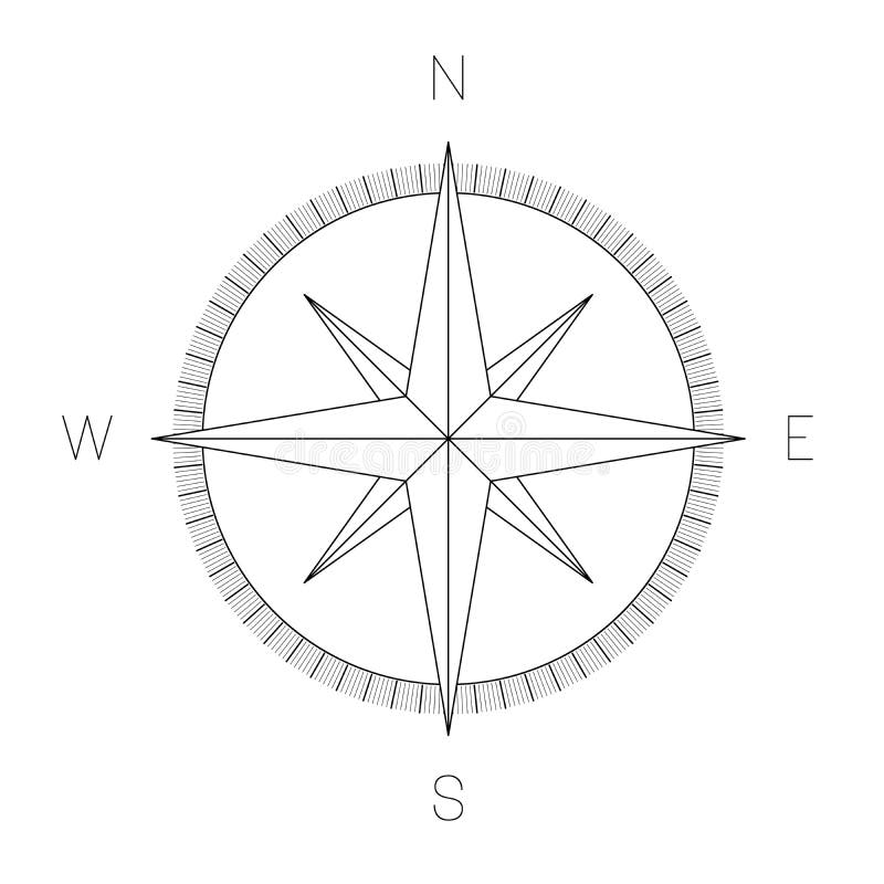 Compass Rose - Nautical Chart. Travel Equipment Displaying Orientation