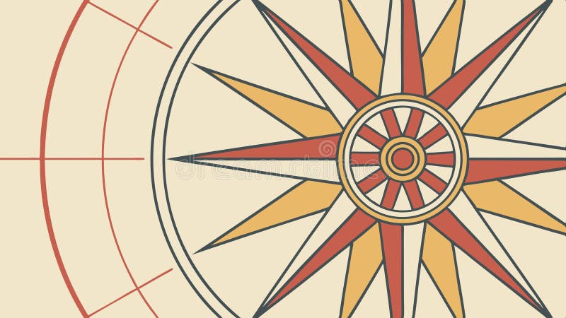 Compass rose with radial lines and frame, direction and navigation vector design Generative AI stock illustration