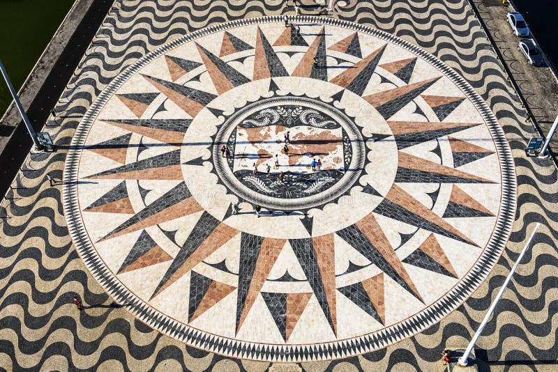 Compass Rose Square in Lisbon, Portugal royalty free stock photos Compass Rose Square in Lisbon, Portugal royalty free stock photos