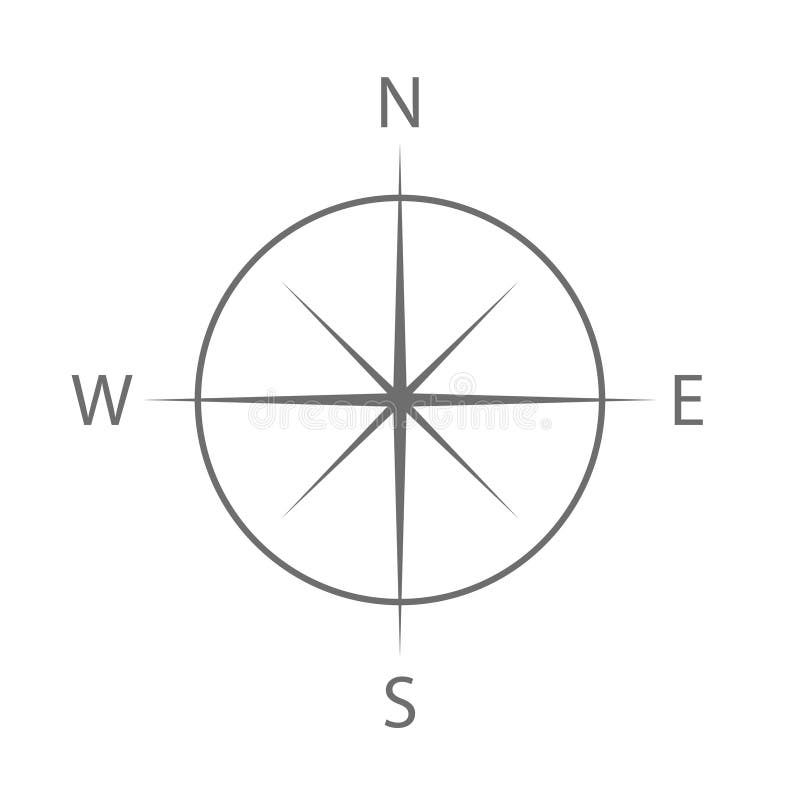 Simple Compass Line Drawing JasnaStrona
