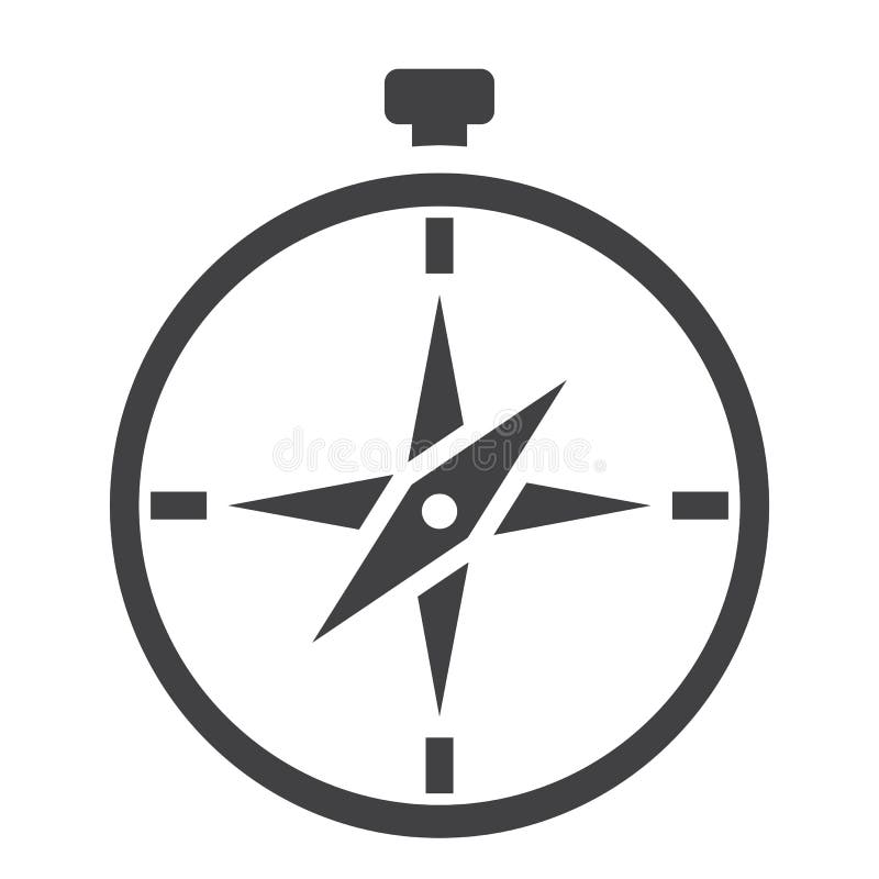 Compass Solid Icon Navigation And Travel Stock Vector Illustration Of Compass Adventure