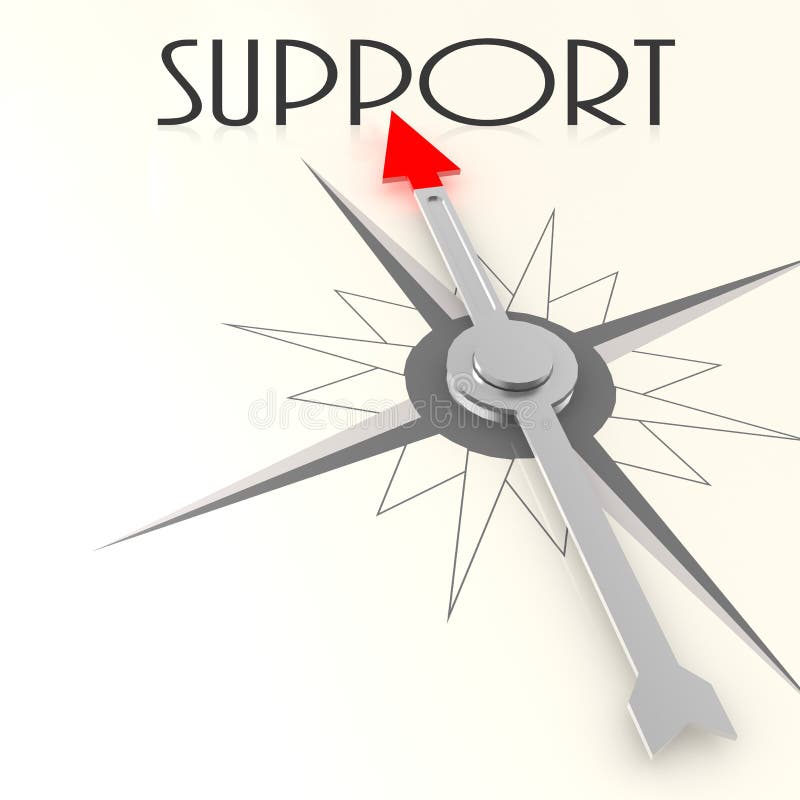 Compass with support word stock illustration. Illustration of compass