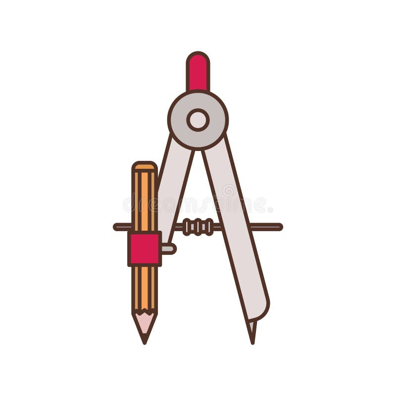 Compass tool isolated icon stock vector. Illustration of geometry