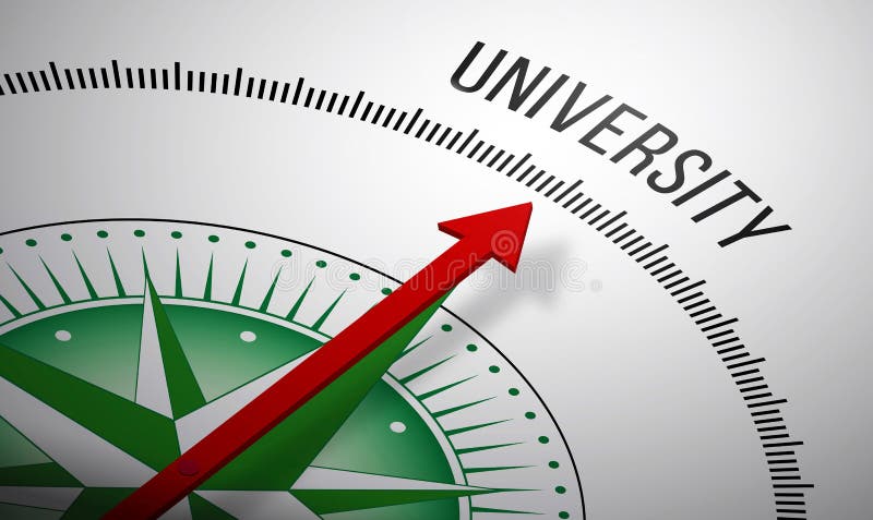 Compass with a University icon. royalty free illustration