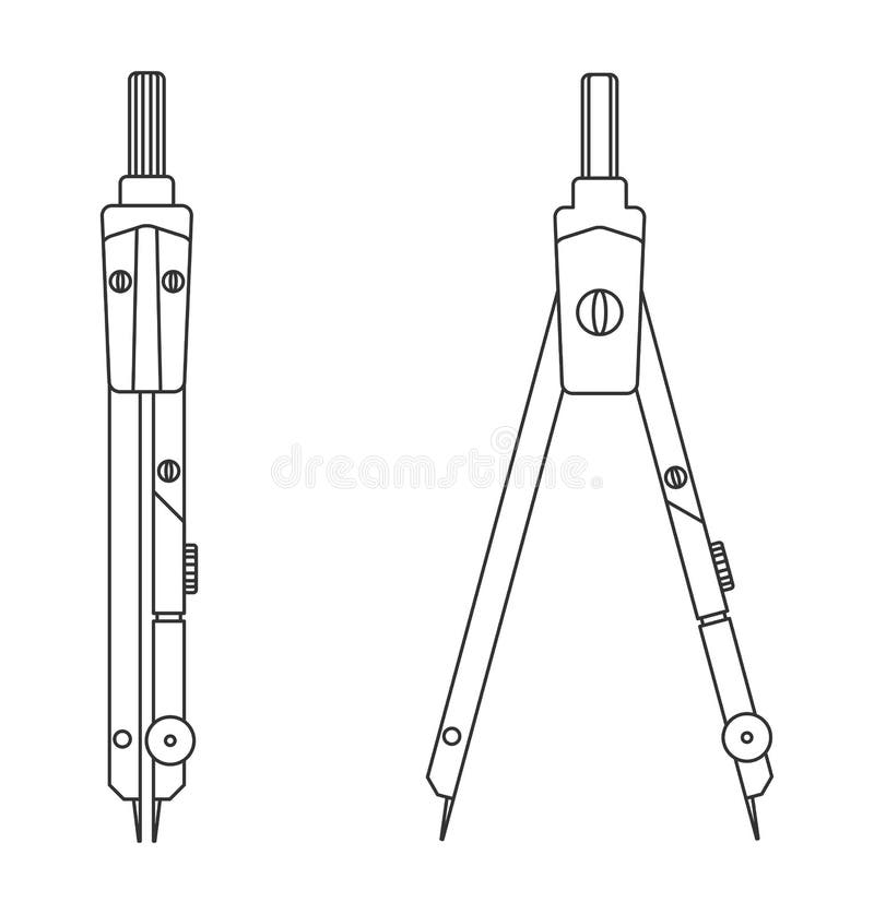 Compasses tool for drawing stock vector. Illustration of drafting - 81123524