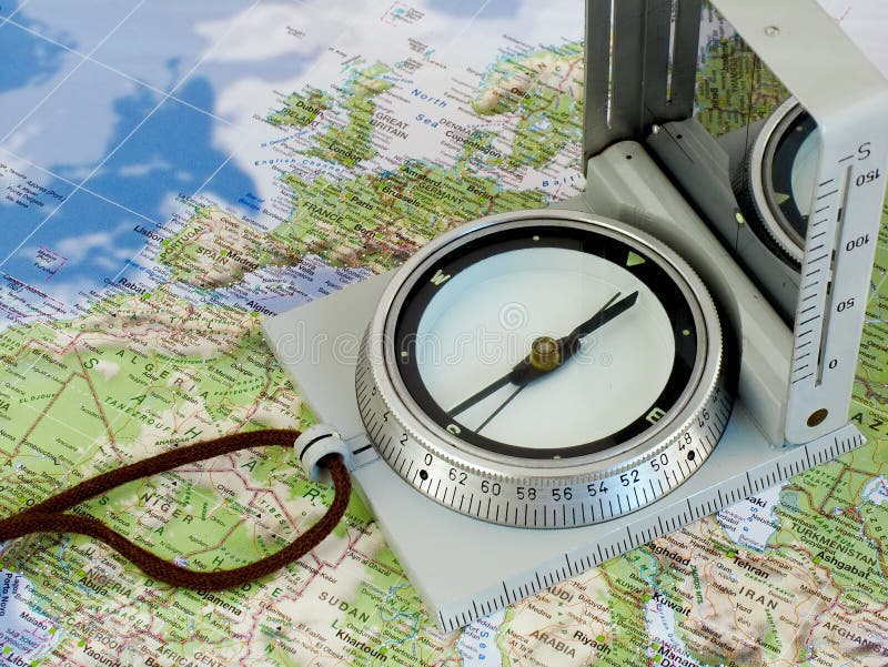 Compasso do mapa imagens de stock royalty free Compasso do mapa imagens de stock royalty free
