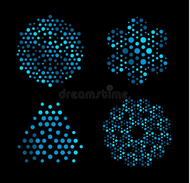 Compañía del logotipo de las redes neuronales El diseño de interfaz artificial futurista del intelecto, color azul puntea, nuevo libre illustration