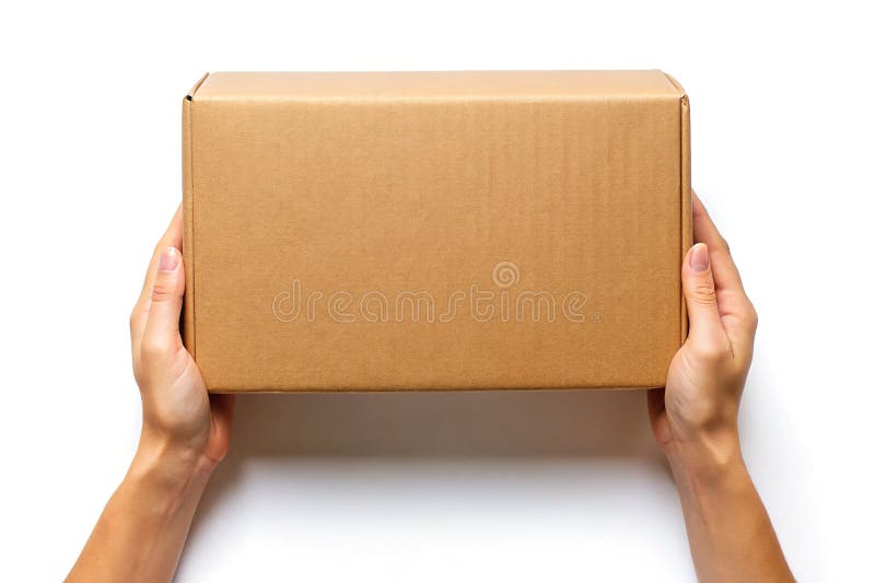 Realistic 3D Cardboard Box Mockup TopDown View Rule of Thirds Ideal for Ecommerce Packaging Design Product Presentation royalty free illustration