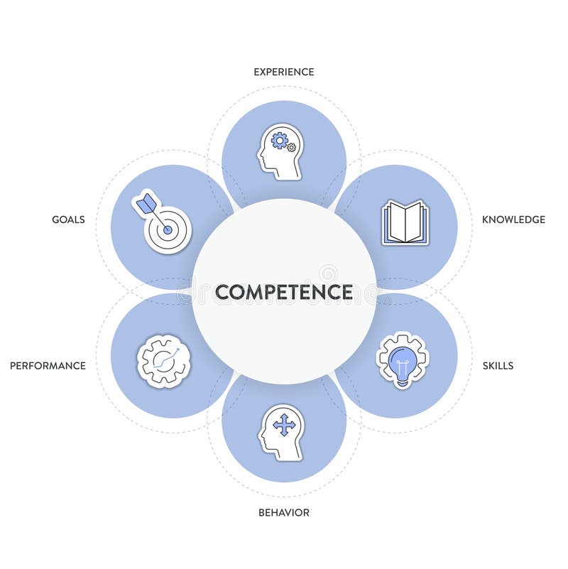 Competence model strategy infographic diagram chart illustration banner template with icon vector for presentation has experience royalty free illustration