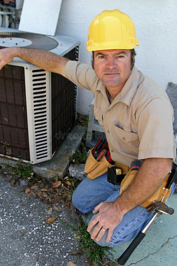 Air Conditioning Repairman 3 Stock Photo Image of hard, collar 314512