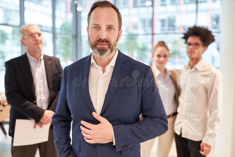 Competent business man as manager and boss royalty free stock photo
