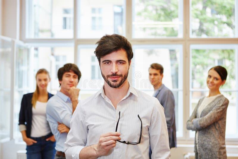 Competent businessman as manager stock photo