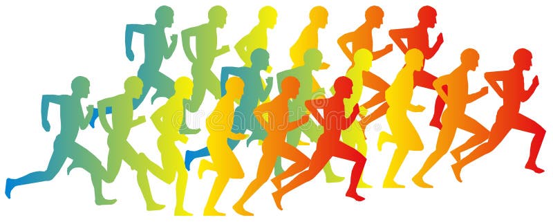 Running people symbolizing competition in business life. Running people symbolizing competition in business life