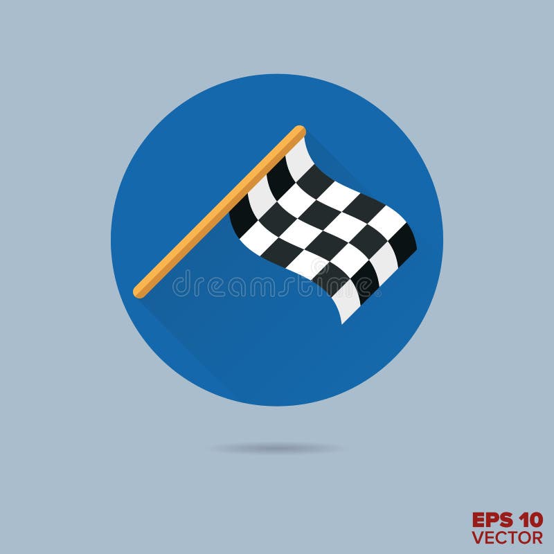 Competir con el icono plano del vector del diseño de la bandera del final libre illustration Competir con el icono plano del vector del diseño de la bandera del final libre illustration