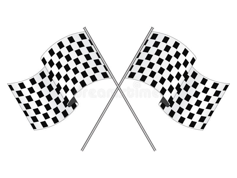 Finishing Checkered Flag on white background. Finishing Checkered Flag on white background