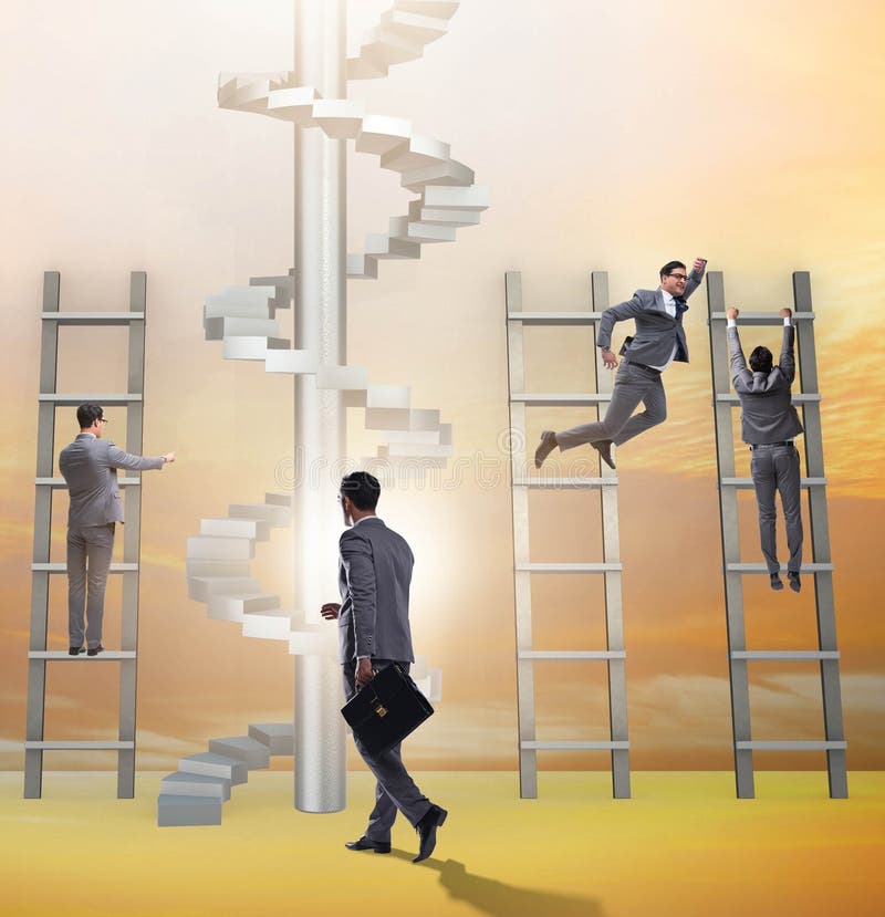 Competition concept with businessman beating competitors royalty free stock photos