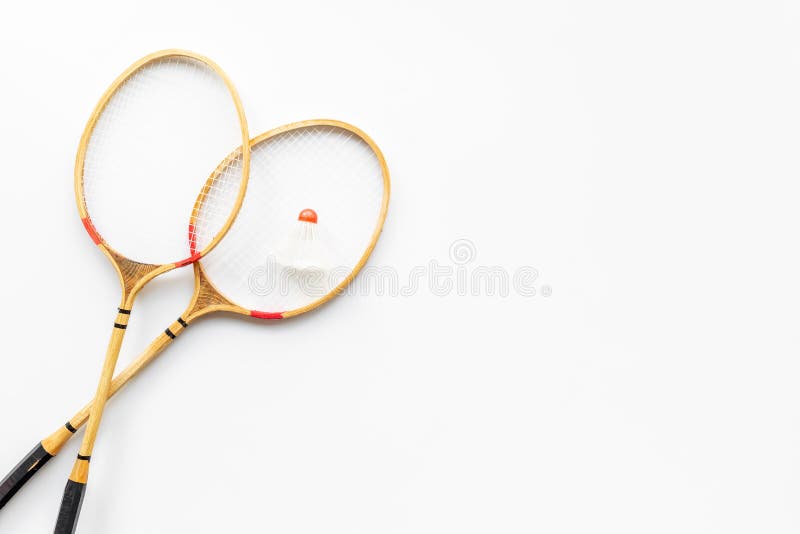 Competitive Sports Concept with Badminton Rackets and Shuttlecock Stock