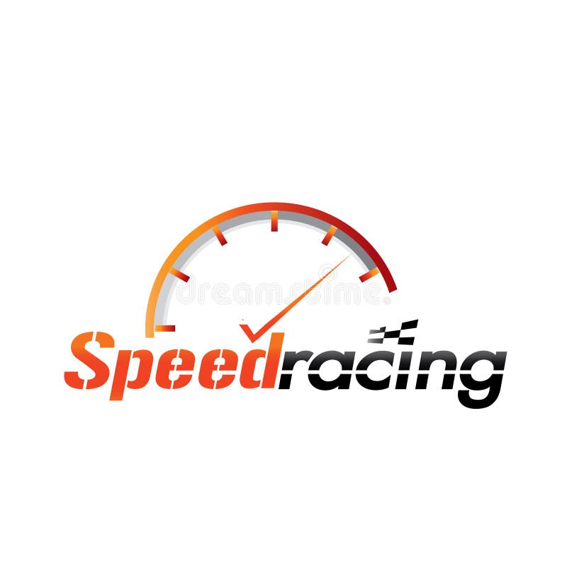 Speed Racing Logo with Speedometer. Speed Racing Logo with Speedometer