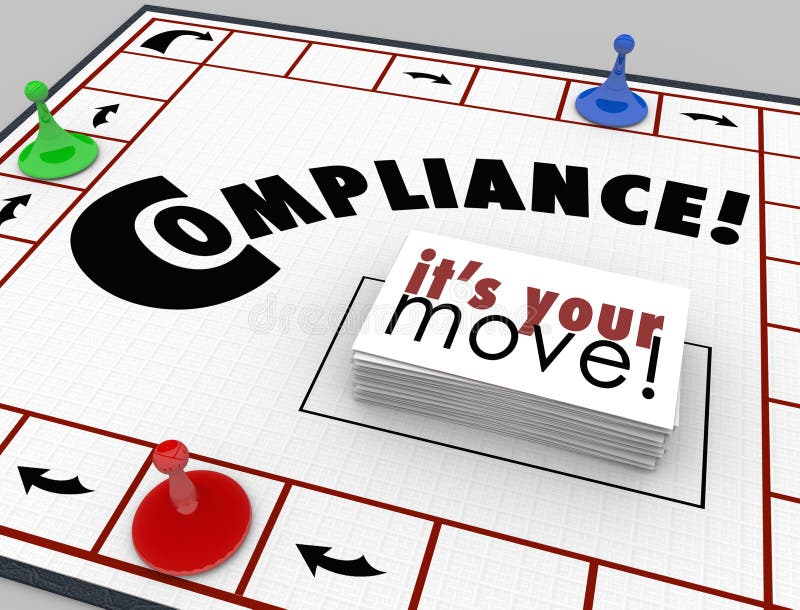 Compilance Board Game Follow Rules Regulations Laws vector illustration