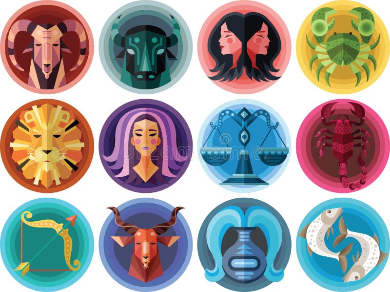 Compilation of Horoscope. Vector Illustration Decorative Design Stock ...