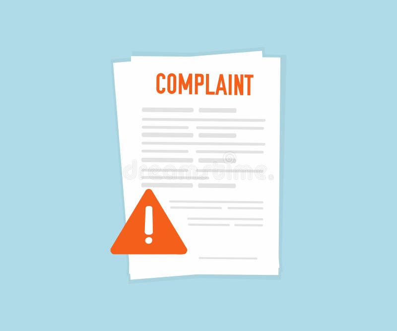 Complaint icon, complaint form logo design. Claim petition. Social survey result. Complaint, covey, report button concept.