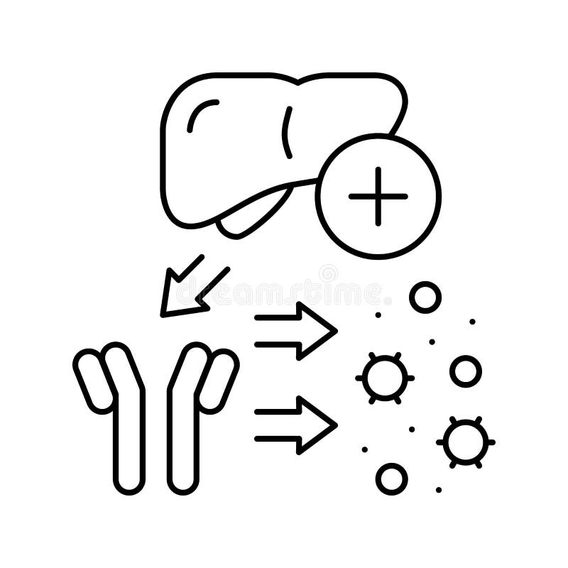 Complement system line icon vector illustration stock illustration