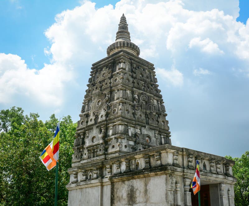 Complesso del tempio di Mahabodhi in Gaya, India fotografie stock libere da diritti Complesso del tempio di Mahabodhi in Gaya, India fotografie stock libere da diritti