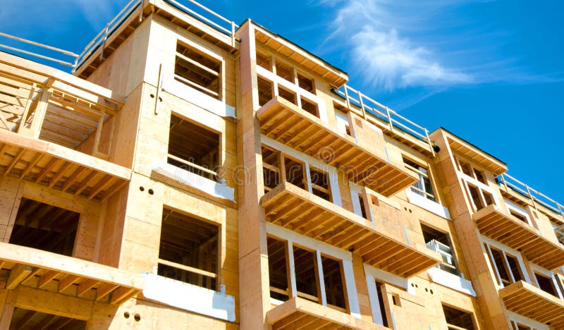 Complesso di condominio dell'appartamento, costruzione del legno della struttura, Victoria, Canada