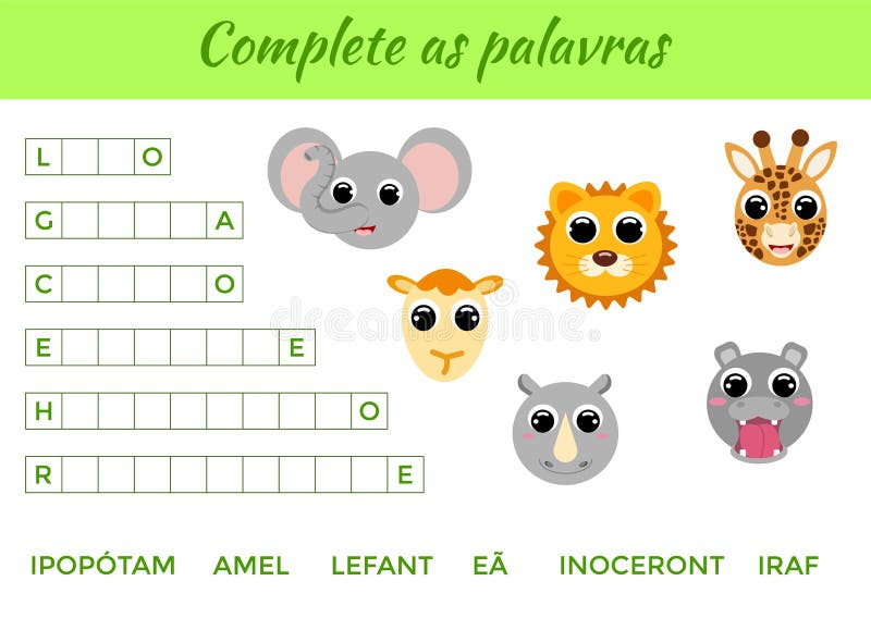 Completar Como Palavras Completar As Palavras Escrever Letras Em